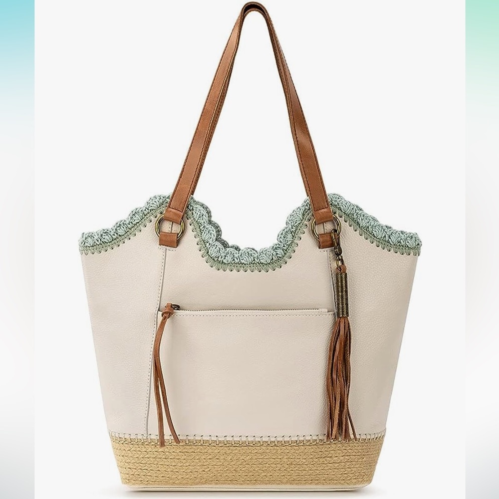 Sak Leather & Crochet Trim Handbag | Shoulder Purse